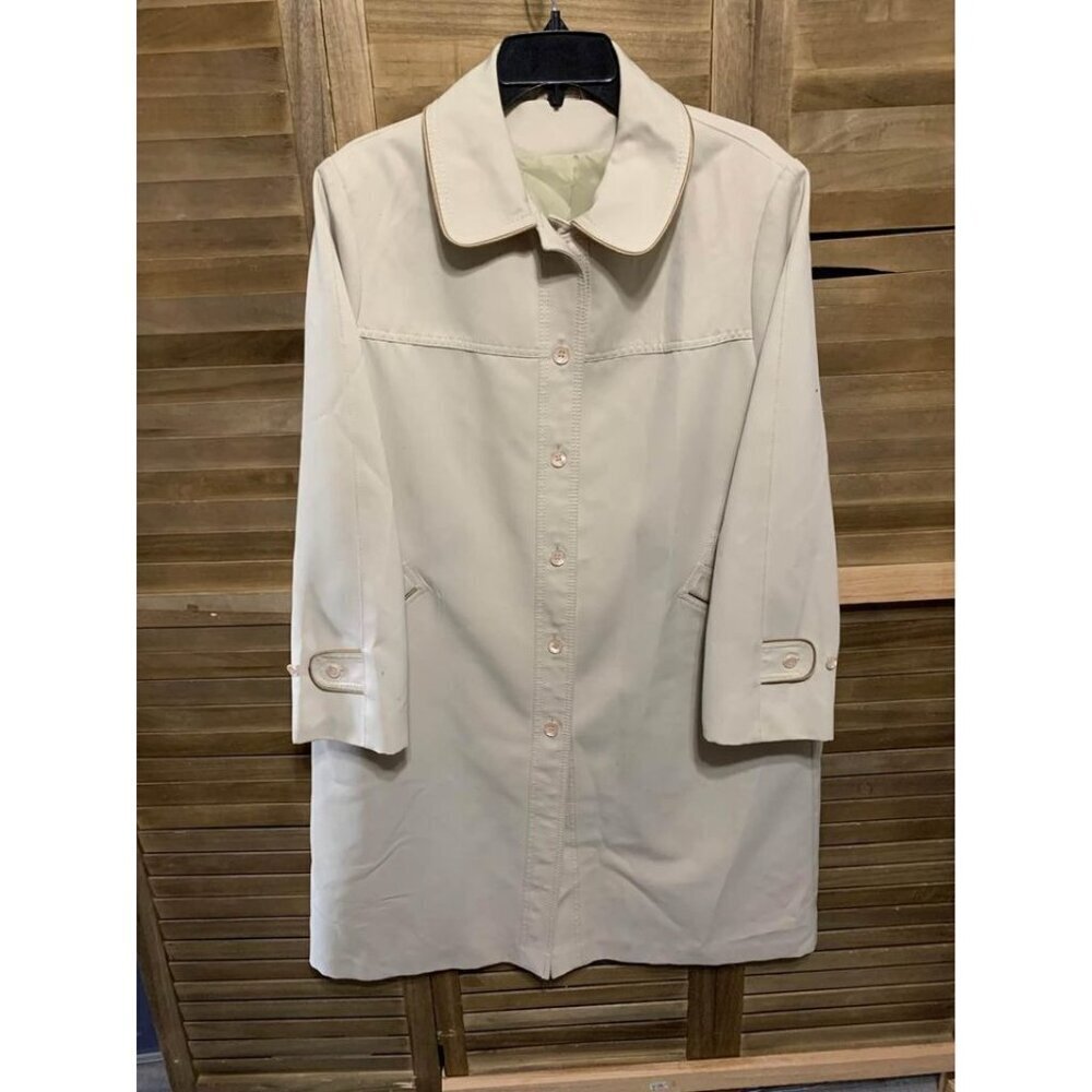 VINTAGE Forecaster of Boston Vintage Trenchcoat Beige Womens Y2K Grunge Z7